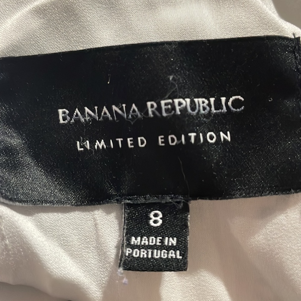 Banana Republic Limited Edition Tropical Leaf Layered Cold Shoulder MIDI Dress - Picture 5 of 9